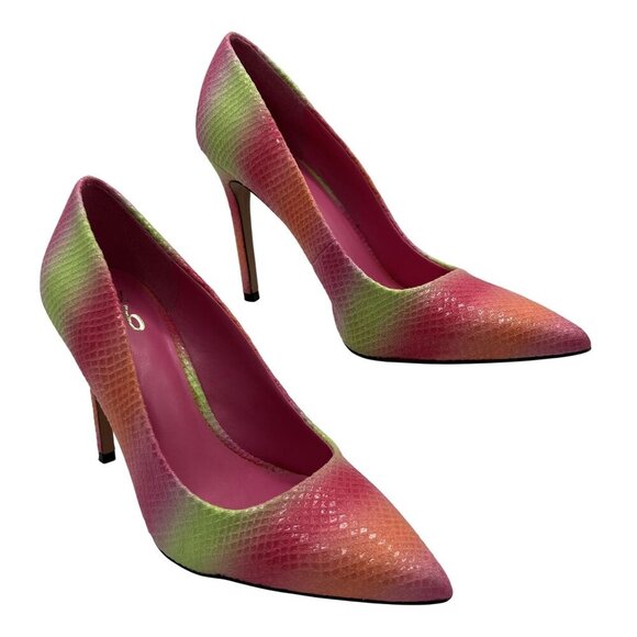Mix No.6 Danyah 8M Rainbow Island Fruits Ombre Stiletto Heels Snake Texture Shoe - Picture 2 of 15
